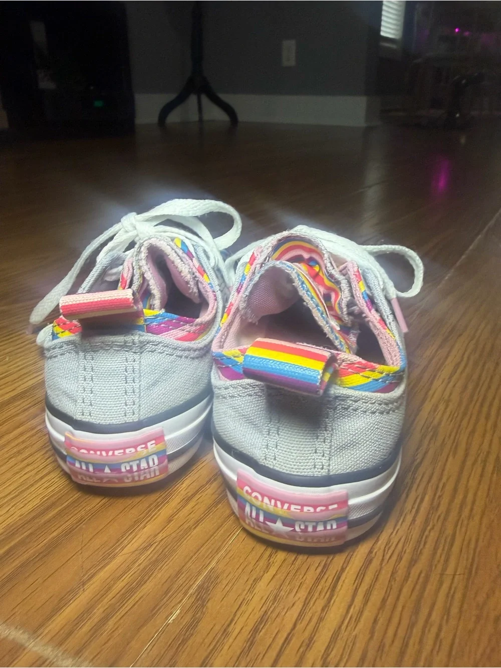 Converse Chuck Taylor All Star Double Upper Grey Rainbow Stripe Sneakers 12